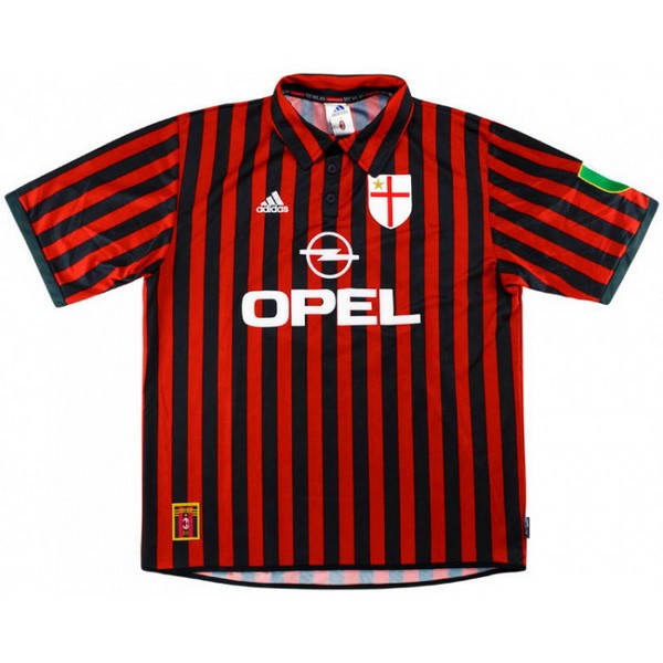 Tailandia Camiseta AC Milan Primera equipo Retro 1999 2000 Rojo